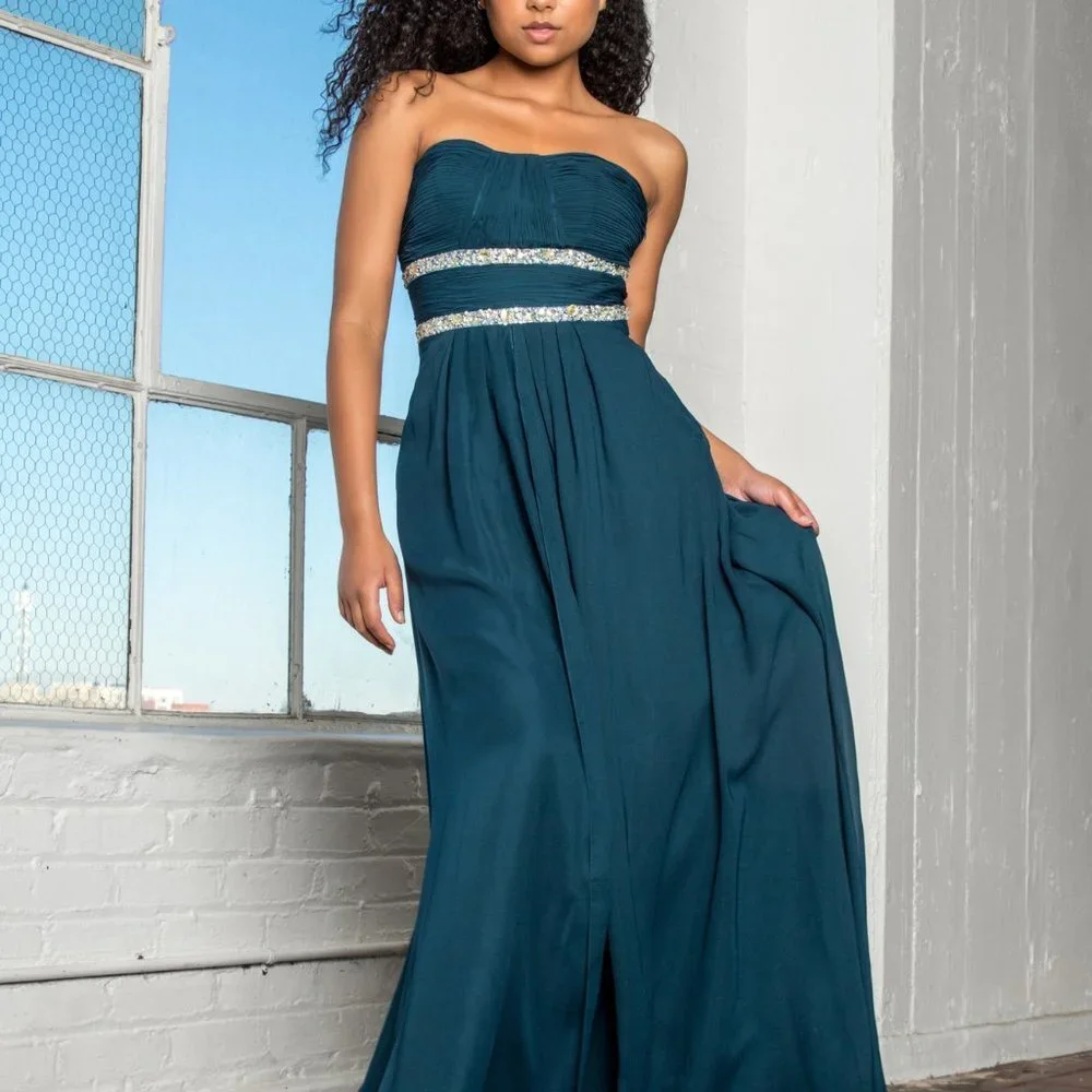 Strapless A-Line Shape Long Evening Dress GSGL1017